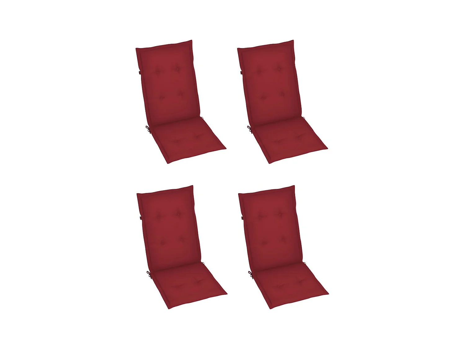 Set di 4 sedie da giardino reclinabili con cuscini in legno di acacia