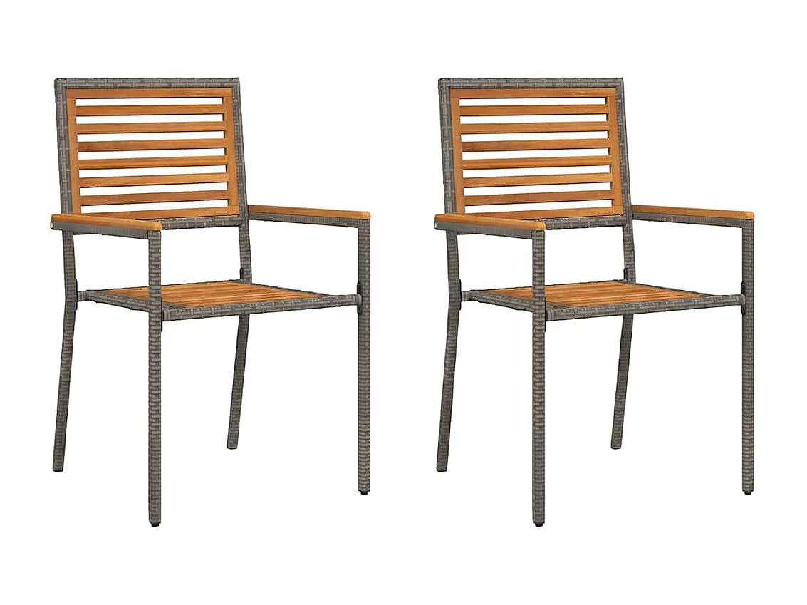 sedie da giardino impilabili marrone, grigio