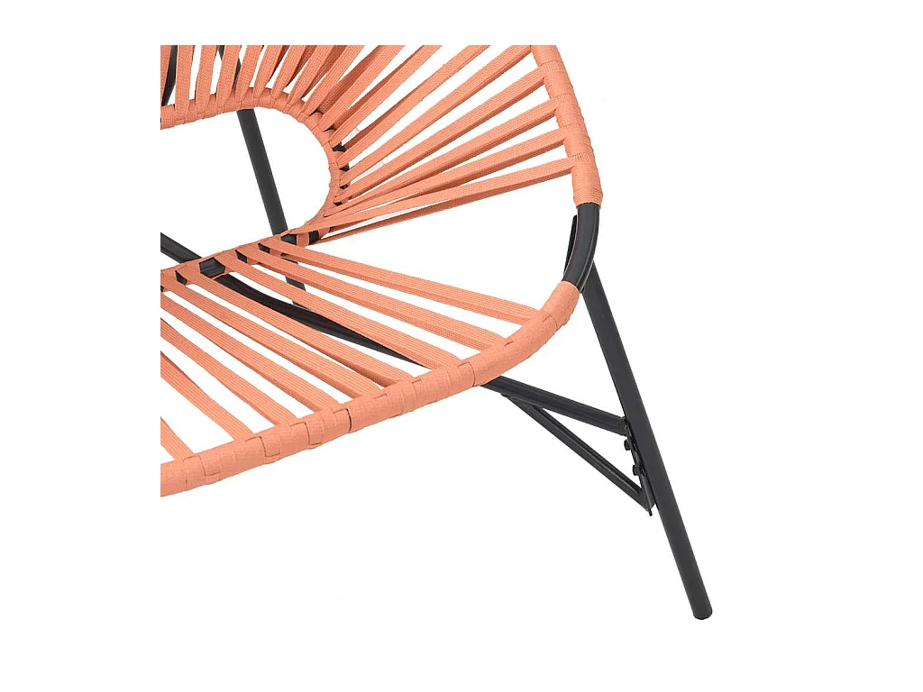 Chaise œuf de jardin noir et orange résine tressée
