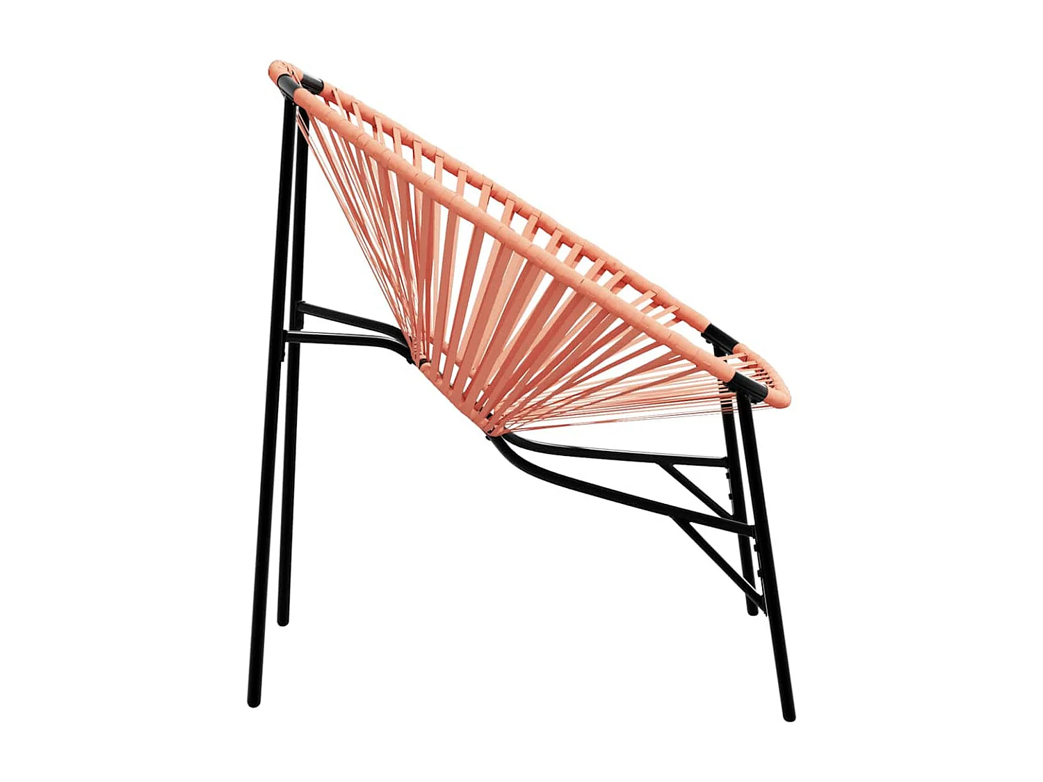 Chaise œuf de jardin noir et orange résine tressée