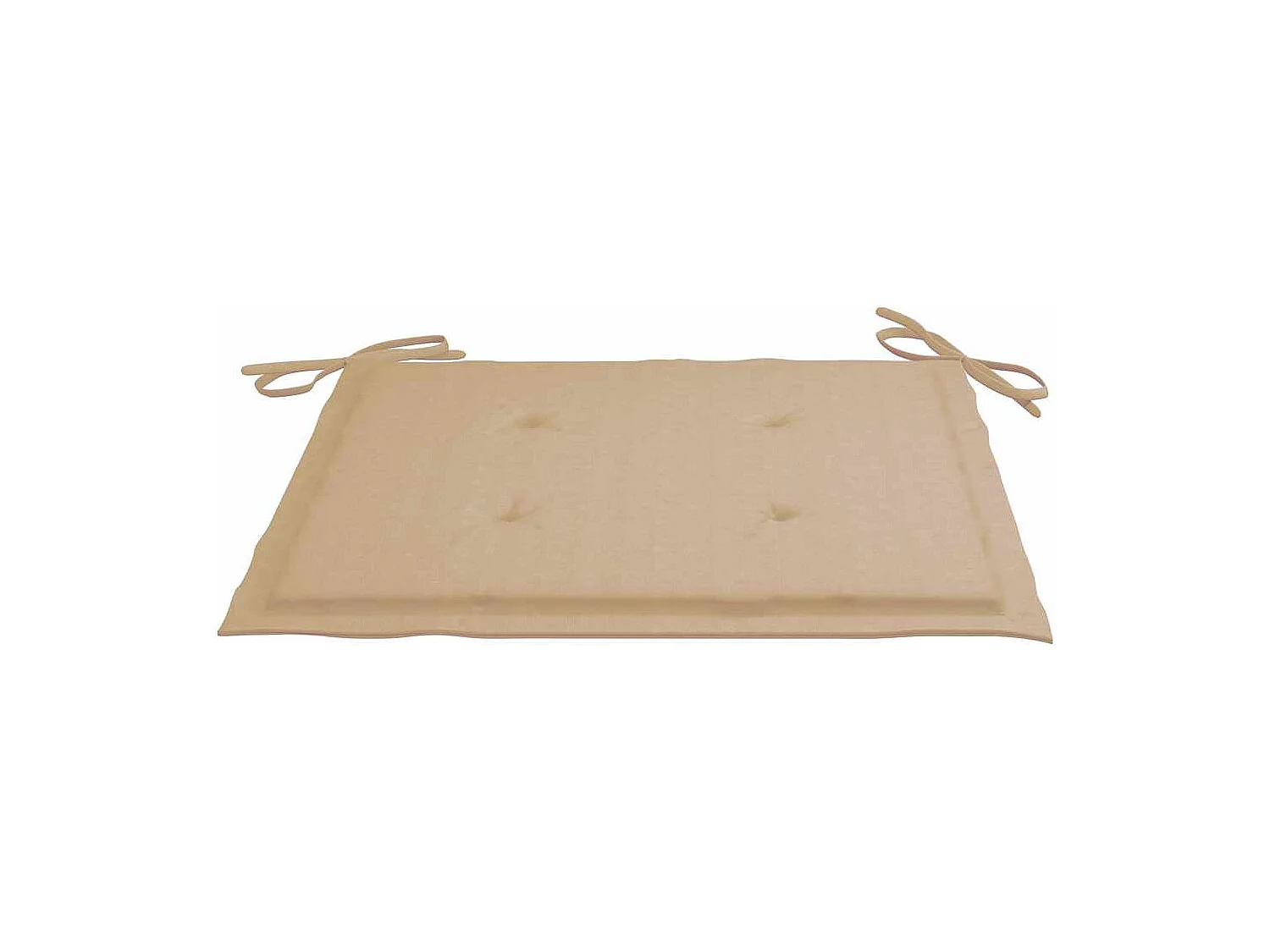 Chaises de jardin lot de 2 et coussins beige Bois teck massif