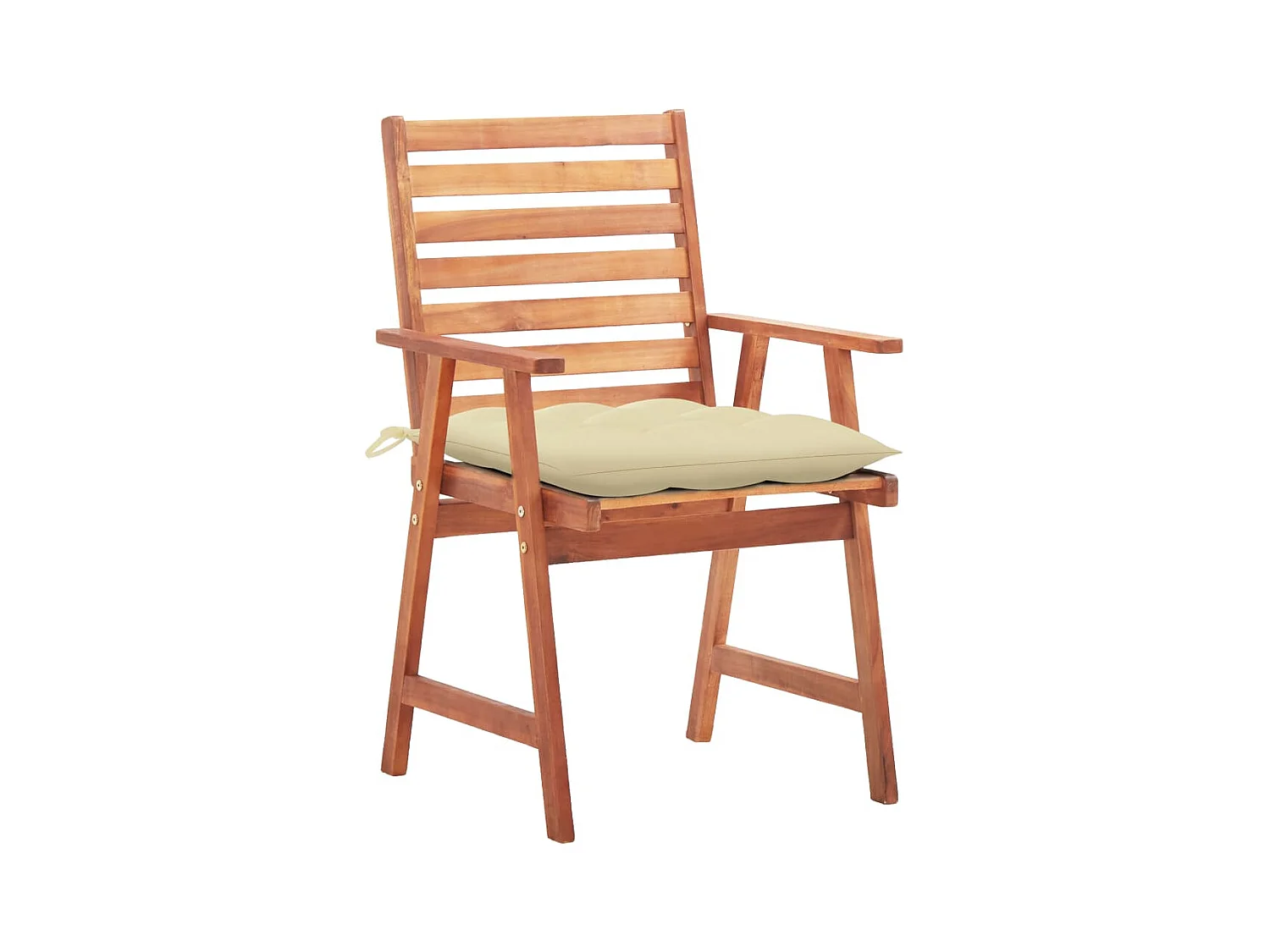 Juego de 3 sillas de comedor para exterior y cojines de acacia maciza