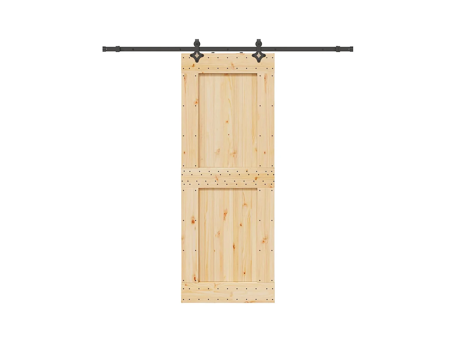 Porte coulissante et kit de quincaillerie 85x210 cm pin massif