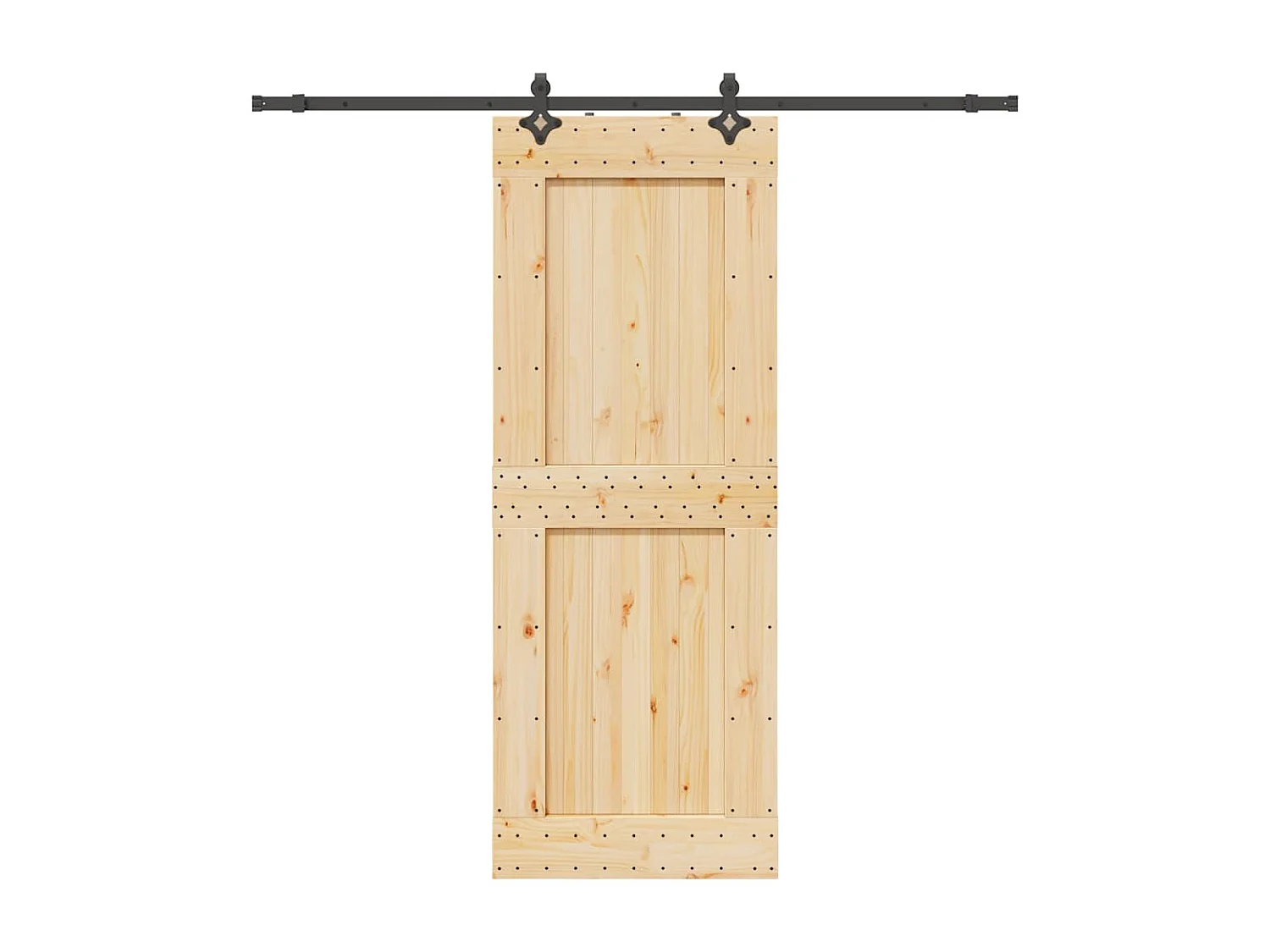 Porte coulissante et kit de quincaillerie 85x210 cm pin massif
