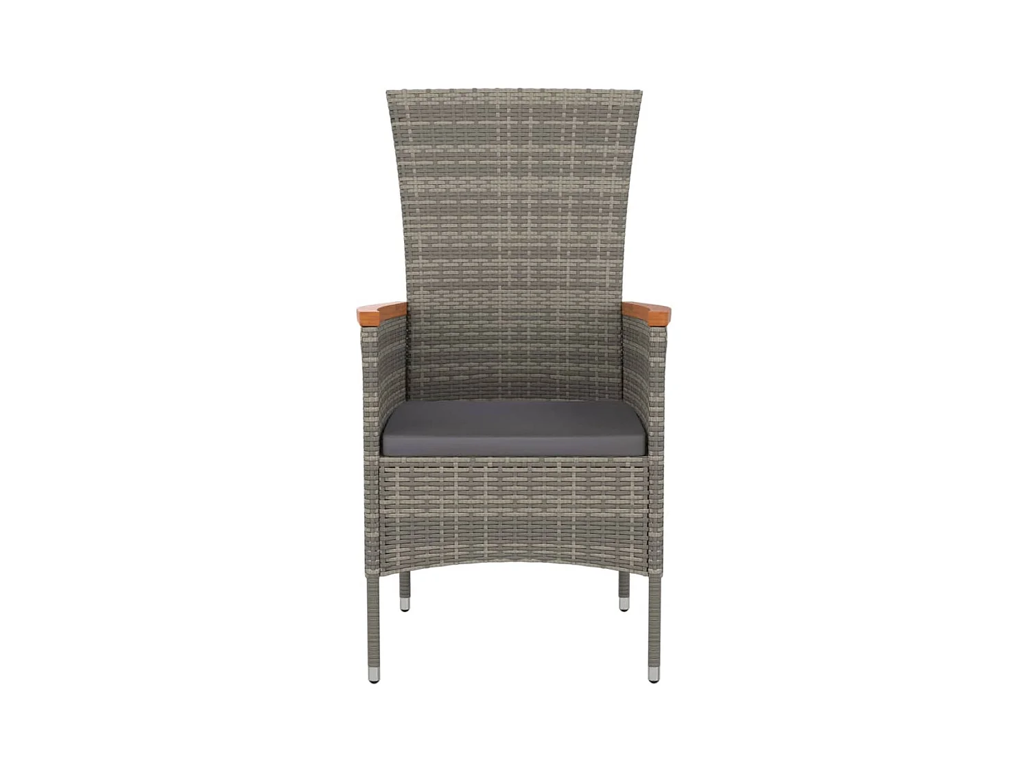 Tuinstoelen met kussens set van 4 Grijs geweven hars