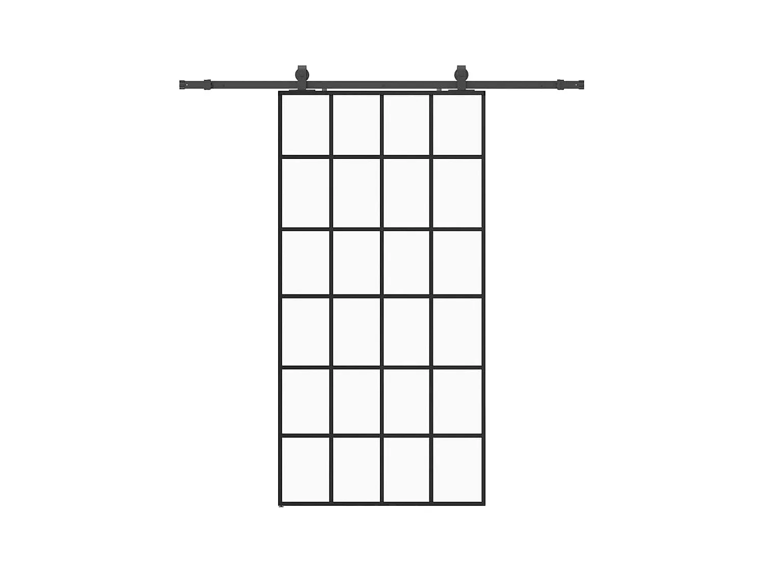 Kit ferramenta per porta scorrevole nero 102x205cm vetro ESG