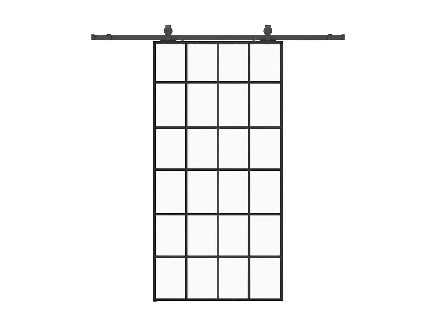 Porte coulissante kit de quincaillerie noir 102x205cm verre ESG