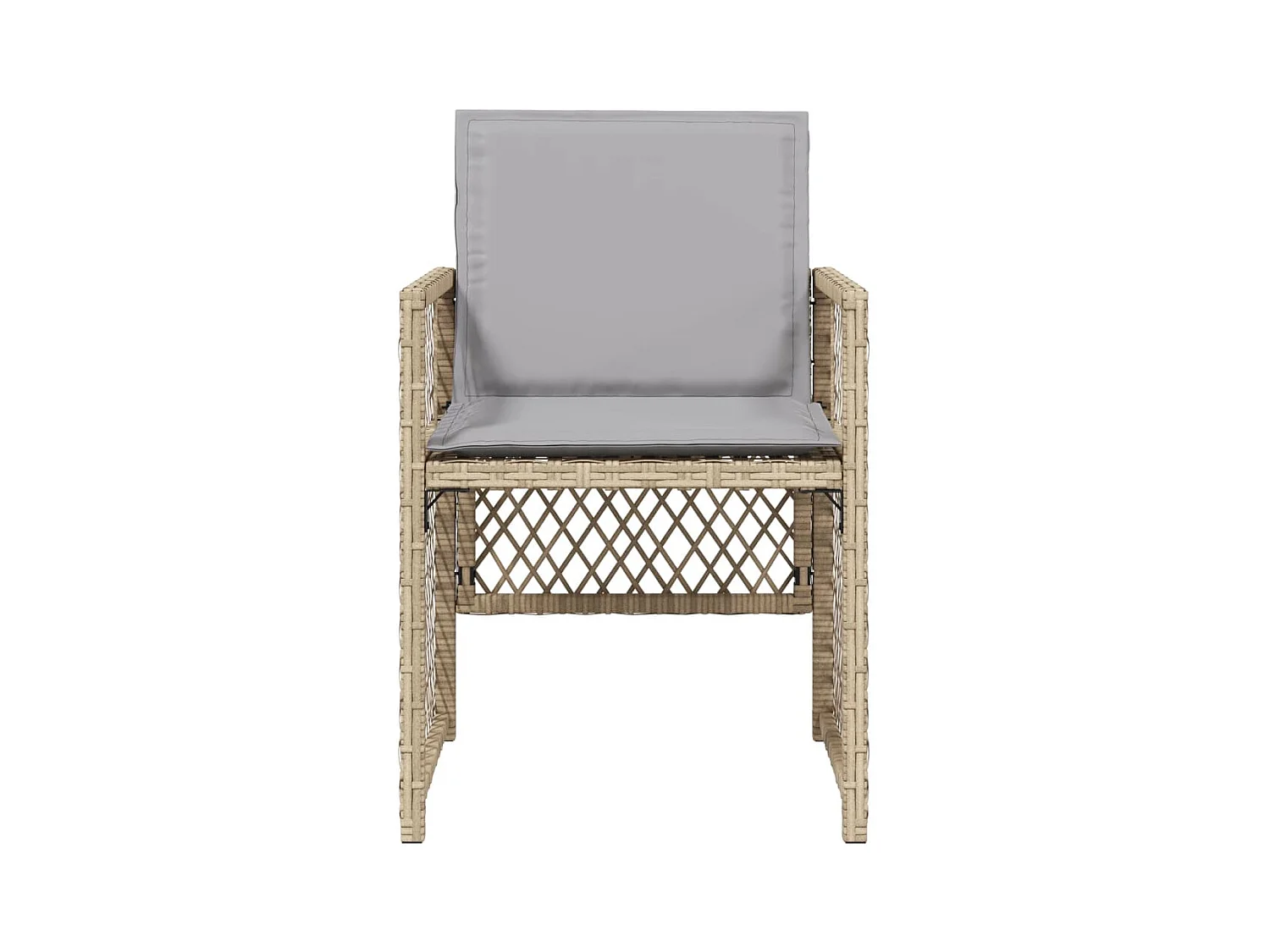 Set di 4 sedie da giardino con cuscini beige mix