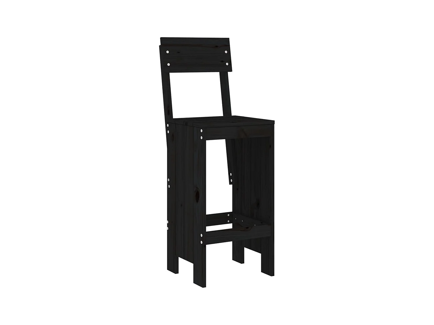 Tabourets de bar lot de 2 noir 40x48,5x115,5 cm bois massif pin