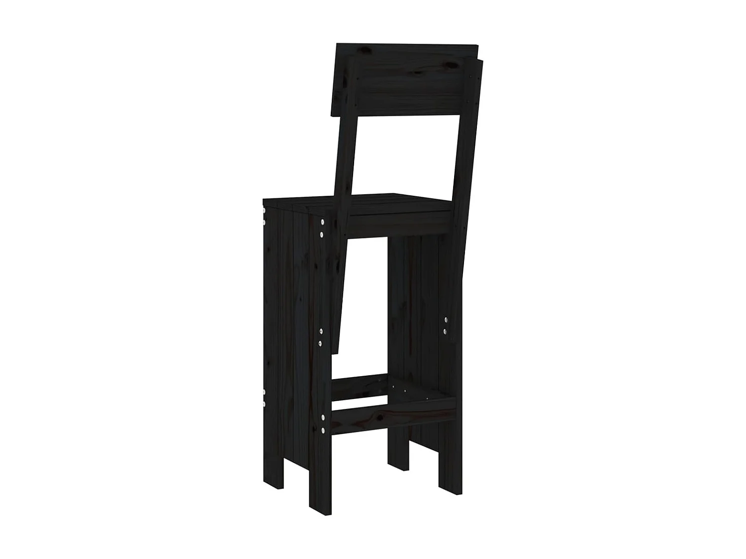Tabourets de bar lot de 2 noir 40x48,5x115,5 cm bois massif pin
