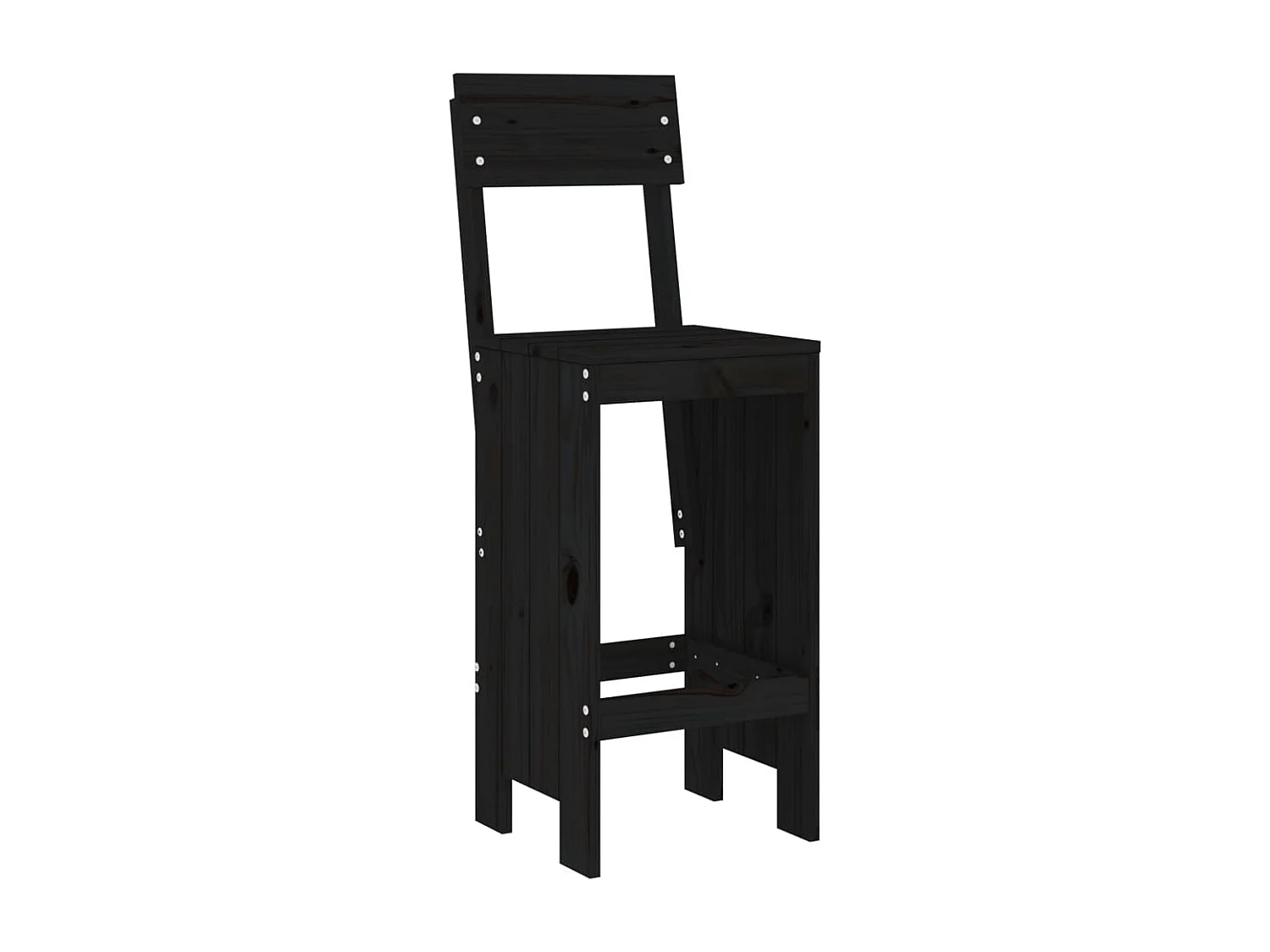 Tabourets de bar lot de 2 noir 40x48,5x115,5 cm bois massif pin