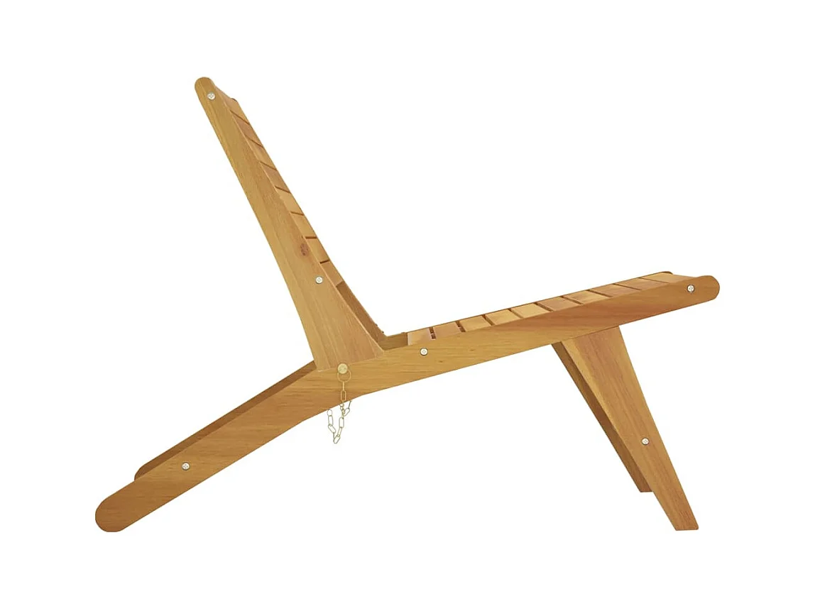 Sedia da giardino con poggiapiedi in legno massello di teak