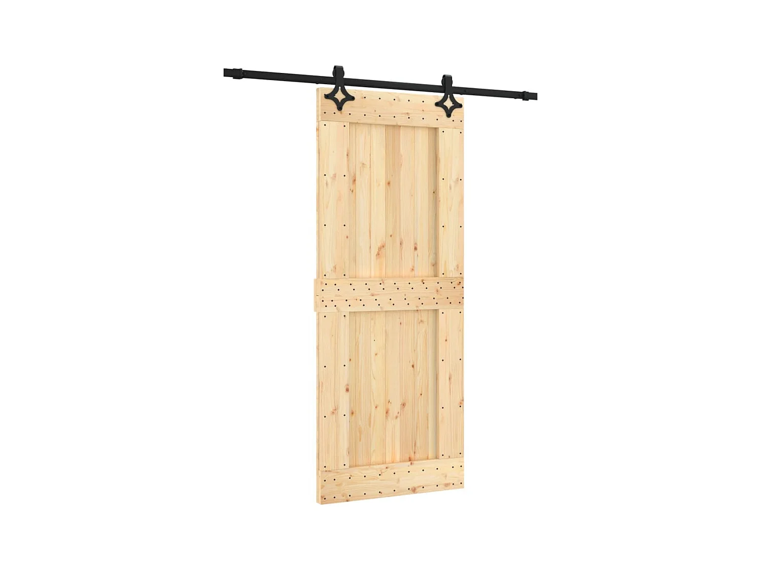 Porte coulissante et kit de quincaillerie 85x210 cm pin massif