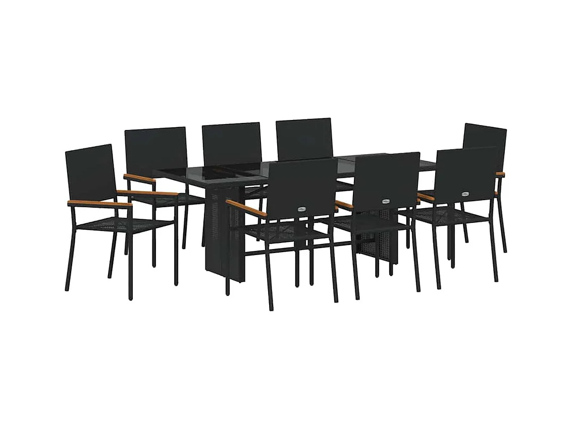 9-delige tuinset zwart