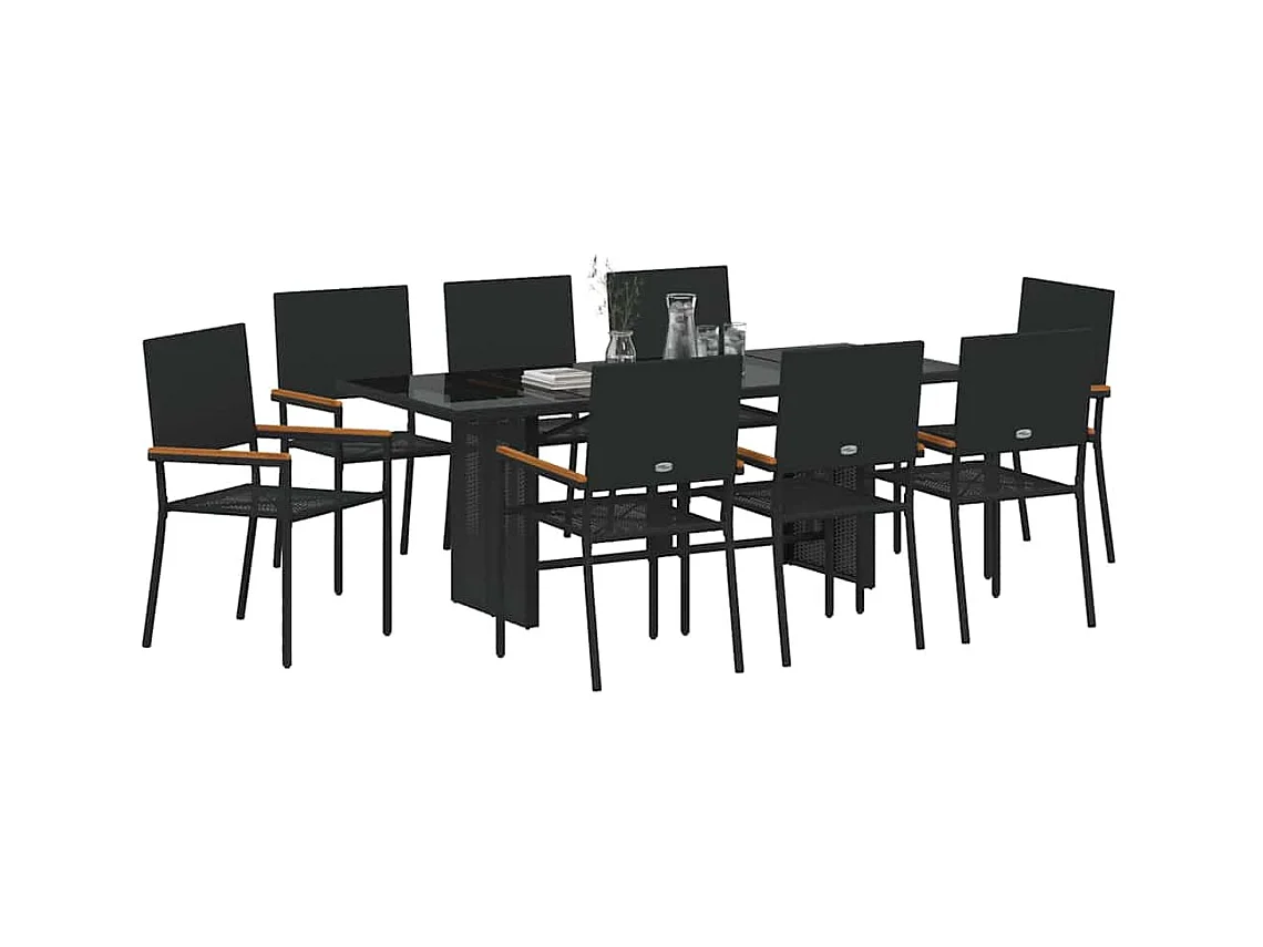 9-delige tuinset zwart