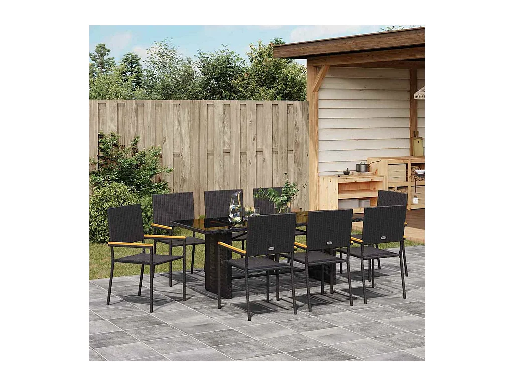 9-delige tuinset zwart