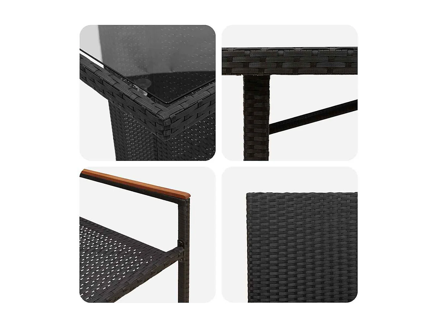 9-delige tuinset zwart