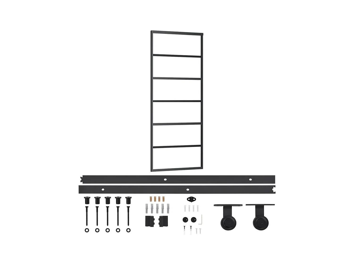 Porta scorrevole e ferramenta in vetro ESG/alluminio 76x205cm