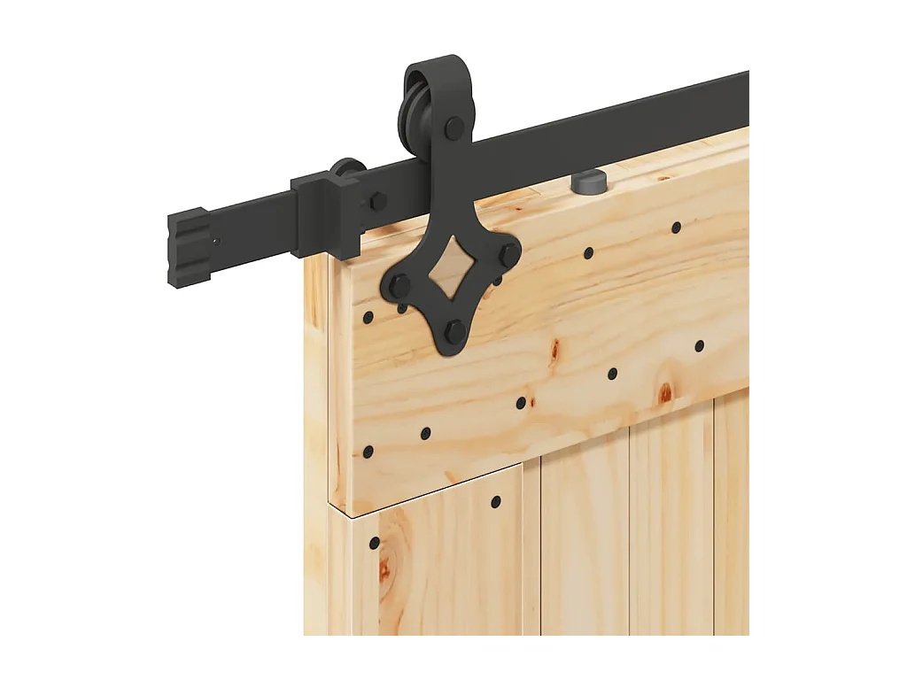 Porte coulissante et kit de quincaillerie 90x210 cm pin massif