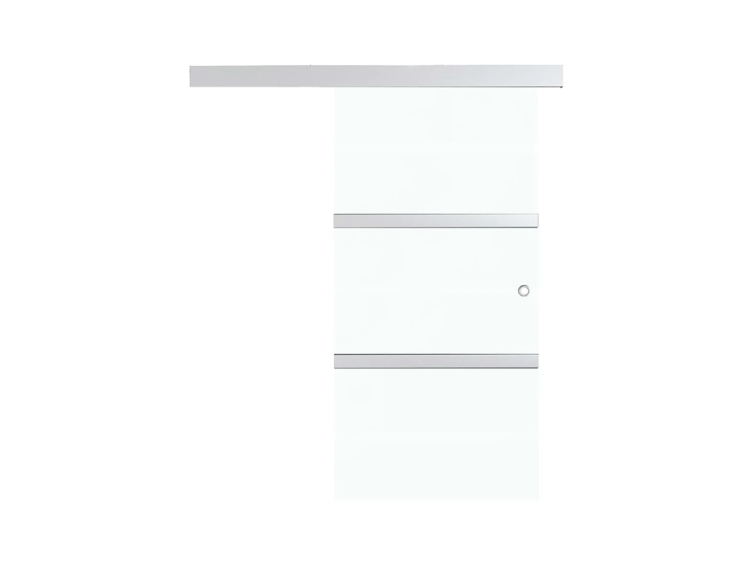 Porta scorrevole con fermi ammortizzati vetro ESG alluminio 76x205 cm