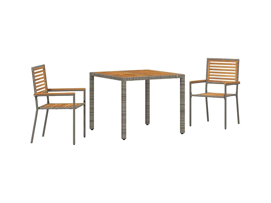 3-delige tuinset, grijs