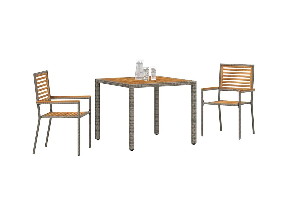 3-delige tuinset, grijs