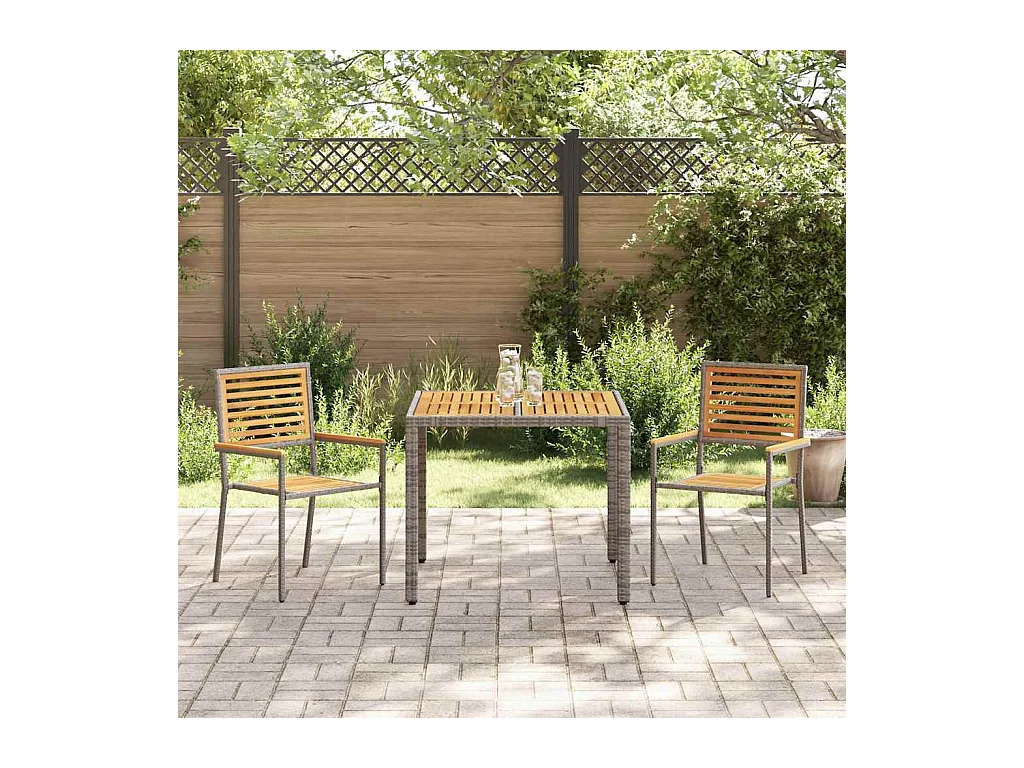 3-delige tuinset, grijs