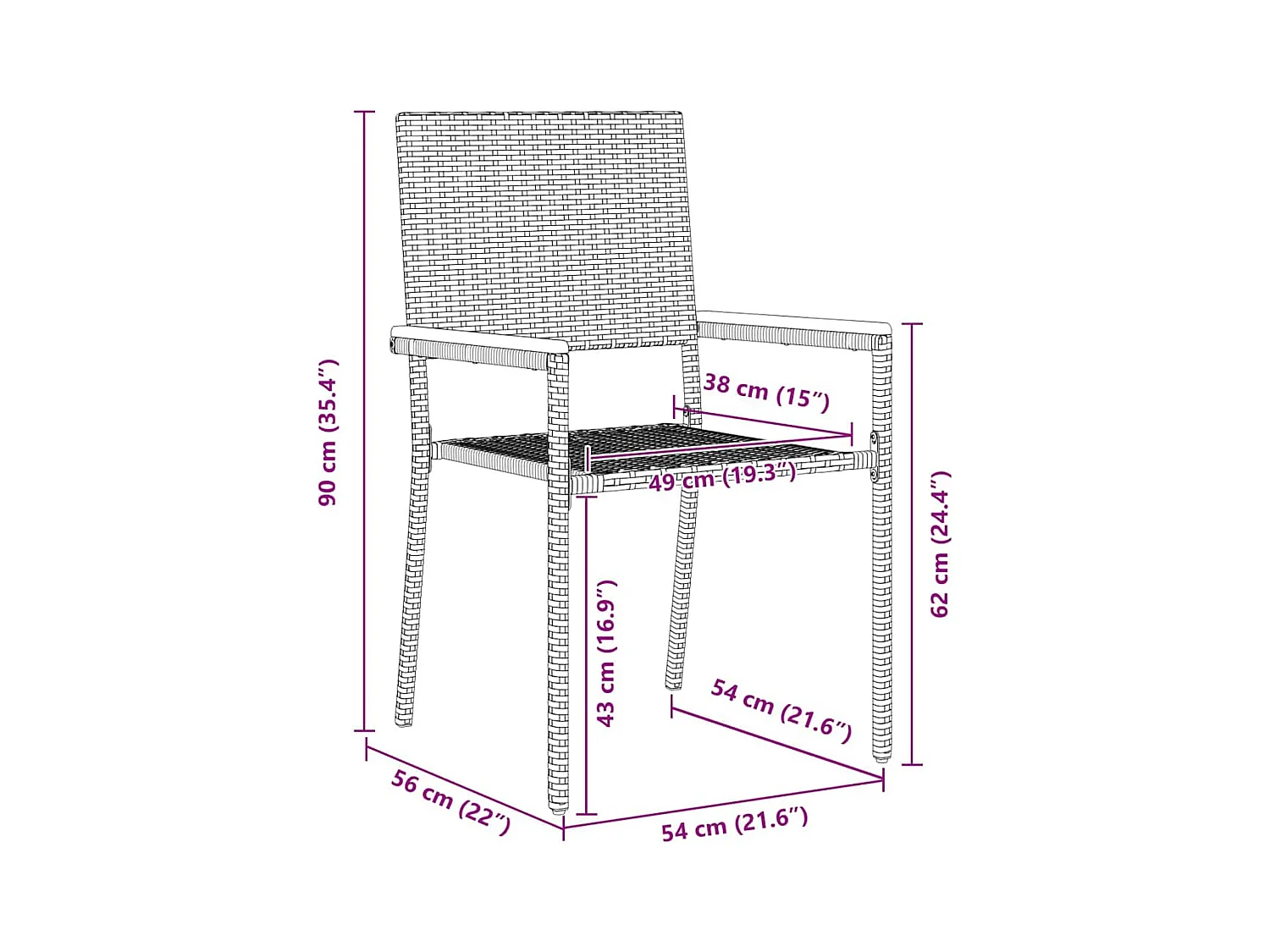 3-delige tuinset, grijs