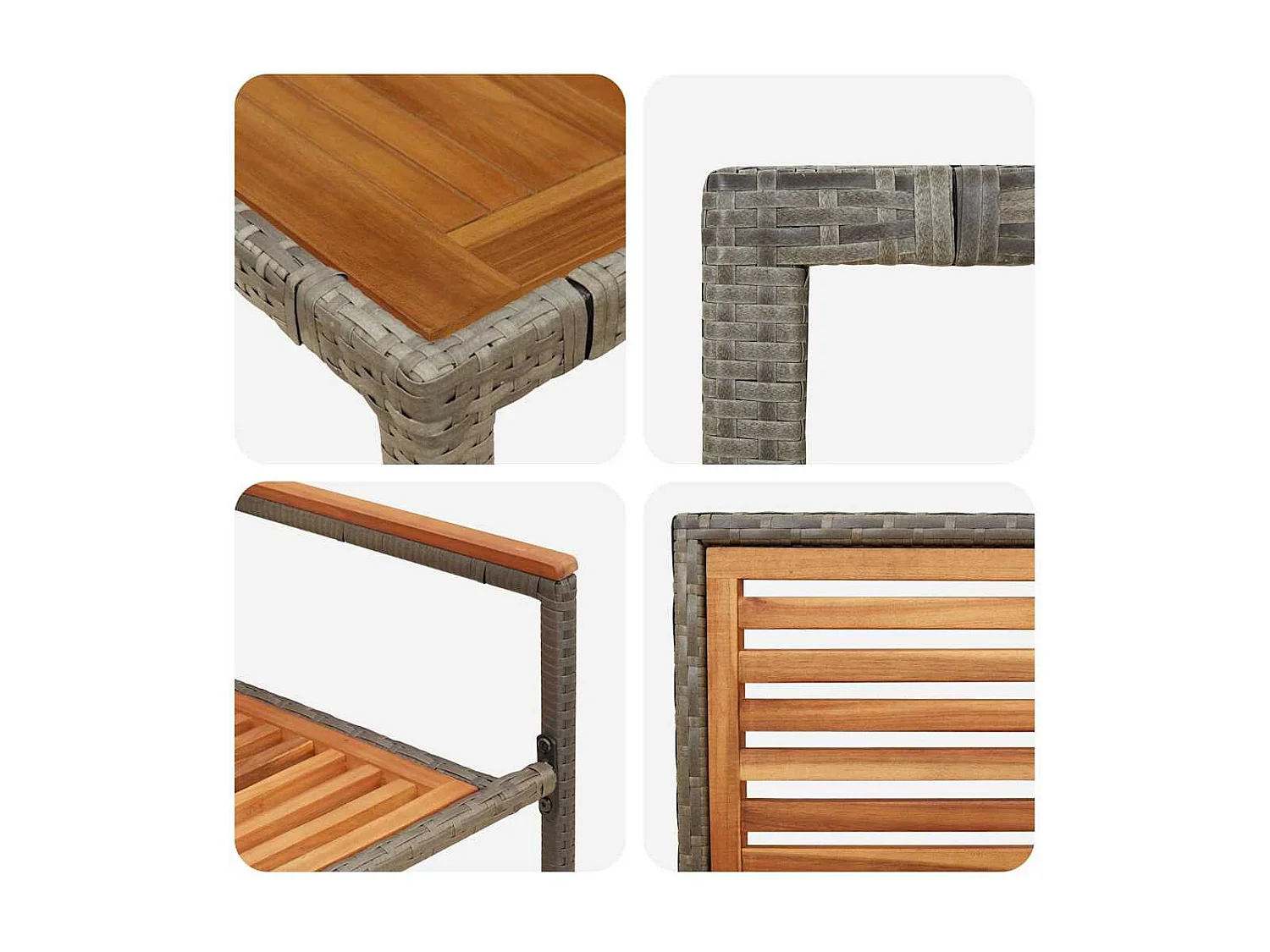 Ensemble de salle à manger pour jardin 3 pcs Gris