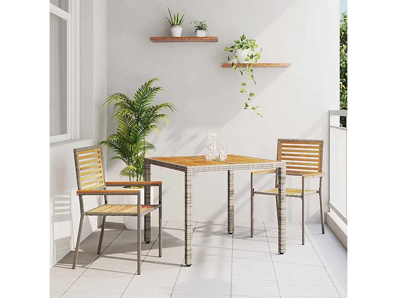 3-delige tuinset, grijs