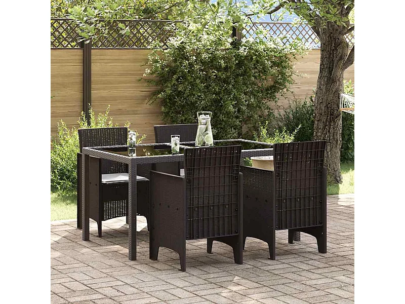 Tuinstoel 4 stuks Bruin 53 x 49 x 85 cm PP