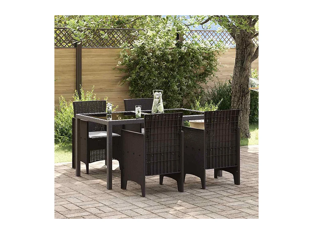 Tuinstoel 4 stuks Bruin 53 x 49 x 85 cm PP