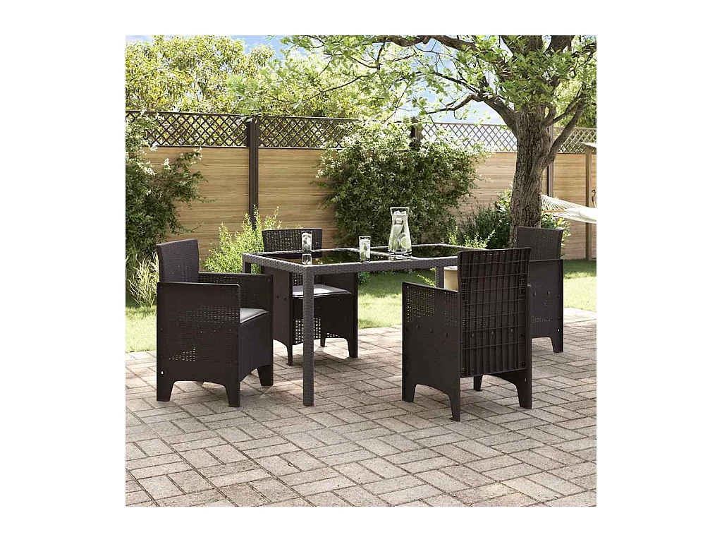 Tuinstoel 4 stuks Bruin 53 x 49 x 85 cm PP