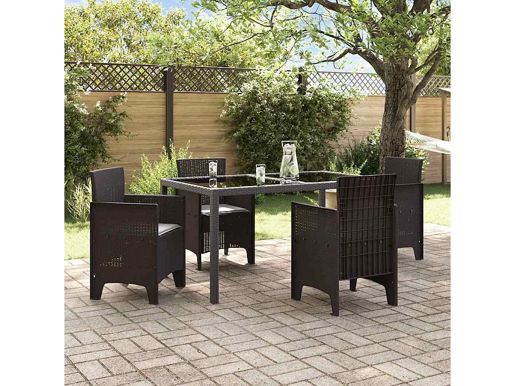 Tuinstoel 4 stuks Bruin 53 x 49 x 85 cm PP