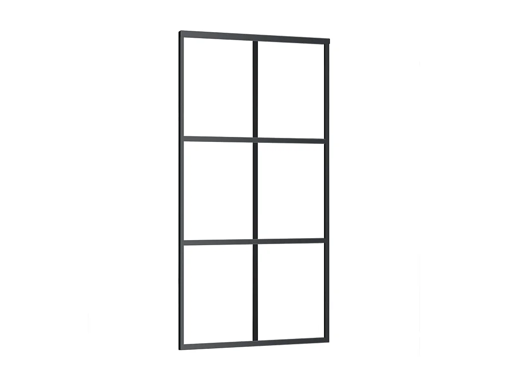Porte coulissante Verre ESG et aluminium 102x205 cm Noir