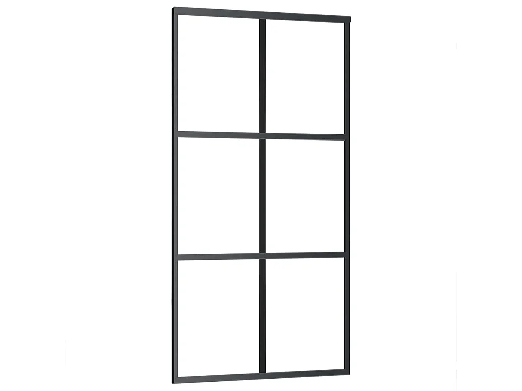 Porta scorrevole in vetro ESG e alluminio 102x205 cm Nero