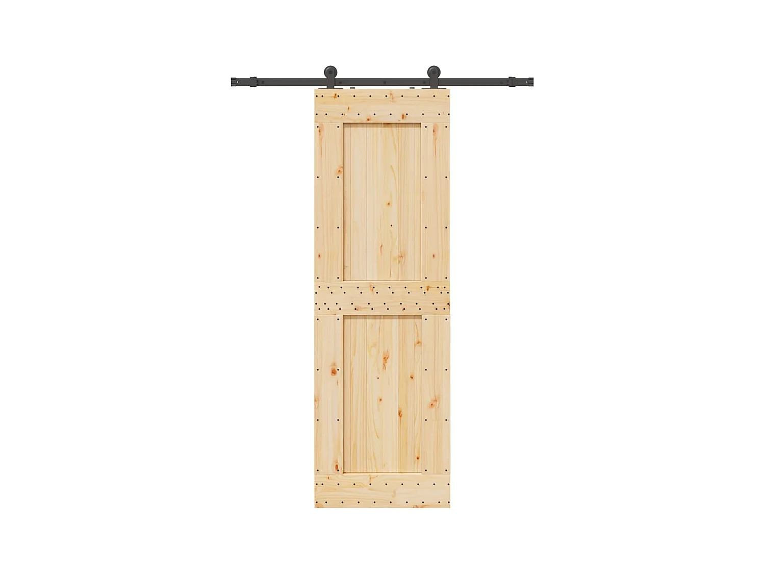 Schuifdeur en beslagset 70x210 cm massief grenen