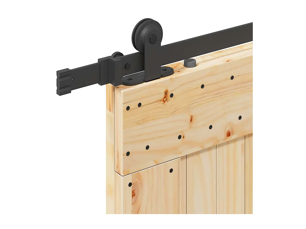 Schuifdeur en beslagset 70x210 cm massief grenen