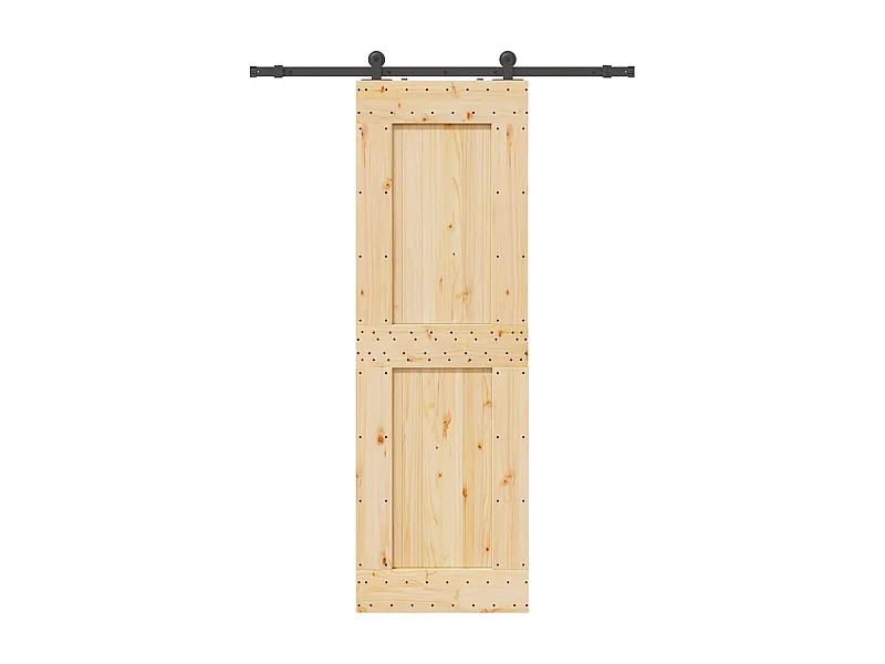 Porte coulissante et kit de quincaillerie 70x210 cm pin massif
