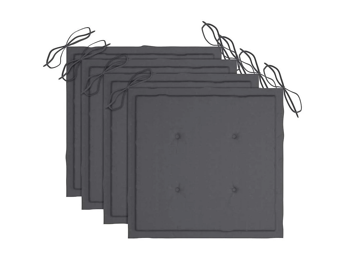 Chaises de jardin coussins anthracite lot de 3 Bois de teck