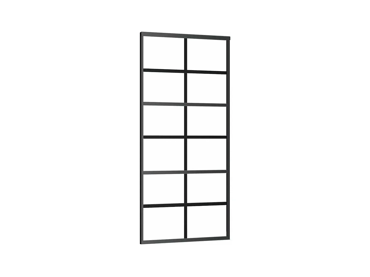 Porte coulissante kit de quincaillerie noir 90x205 cm verre ESG