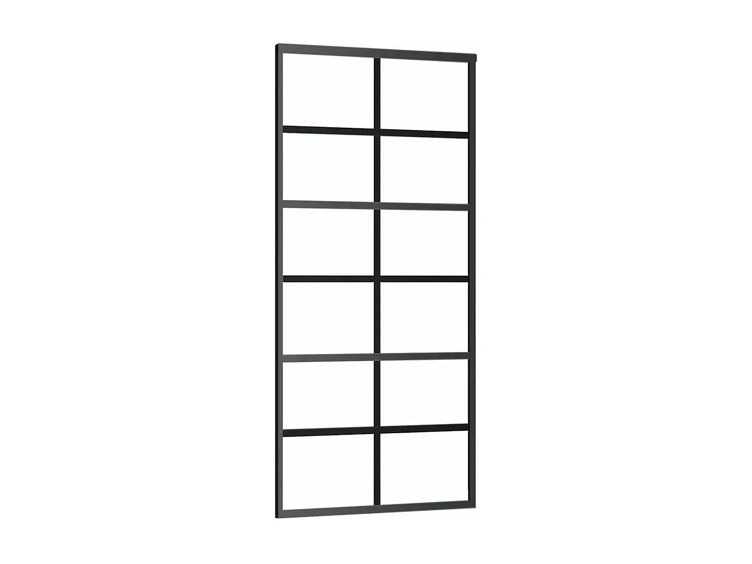 Porte coulissante kit de quincaillerie noir 90x205 cm verre ESG