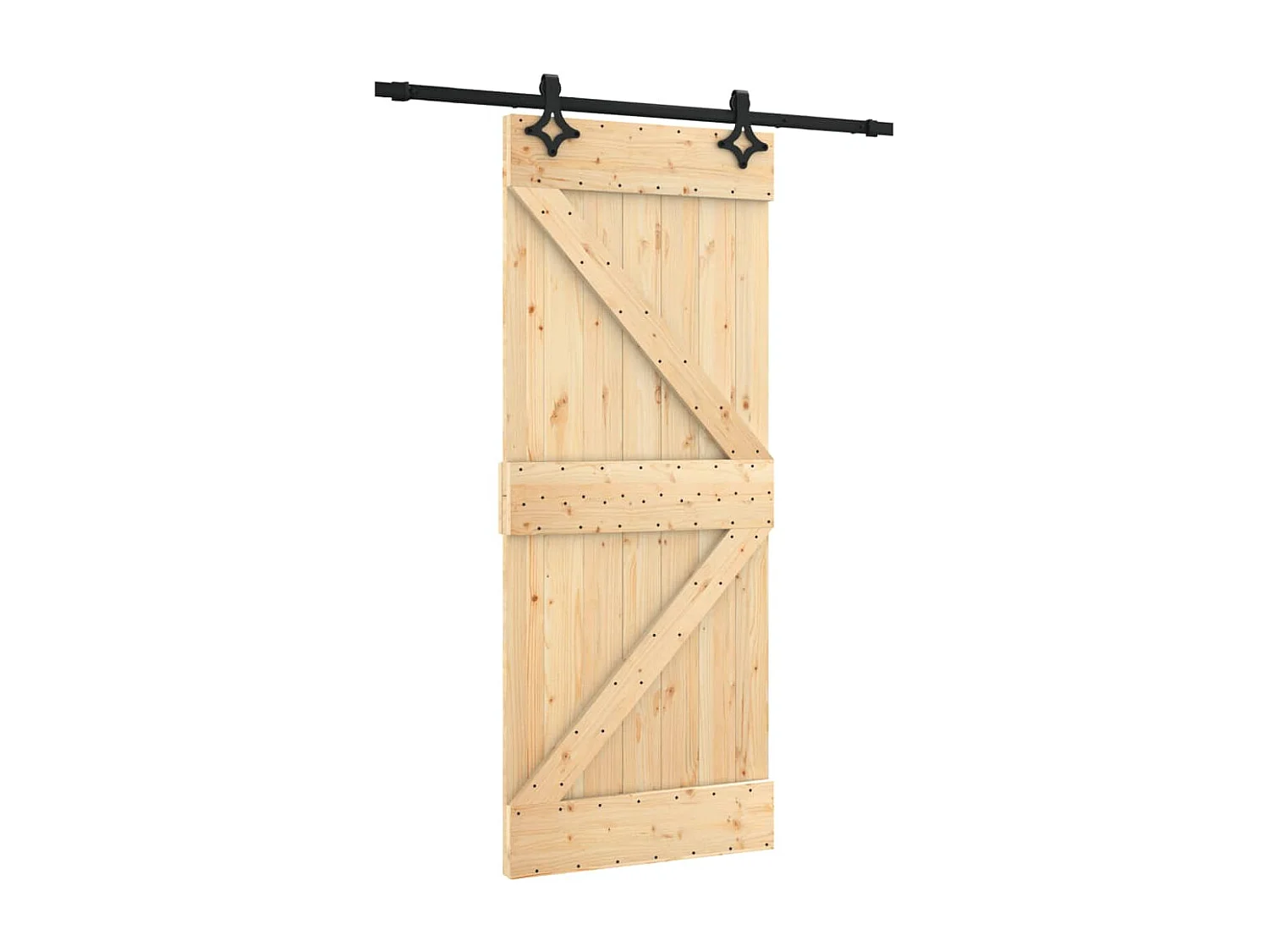 Porte coulissante et kit de quincaillerie 85x210 cm pin massif