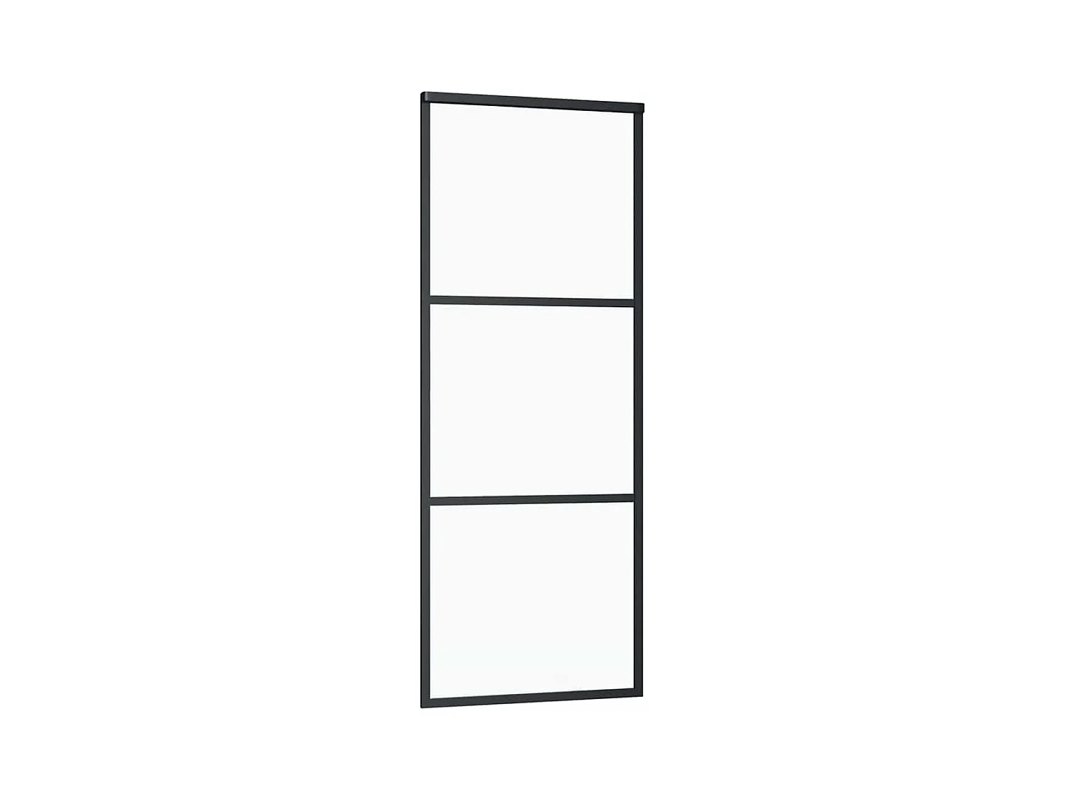 Porte coulissante kit de quincaillerie noir 76x205 cm verre ESG