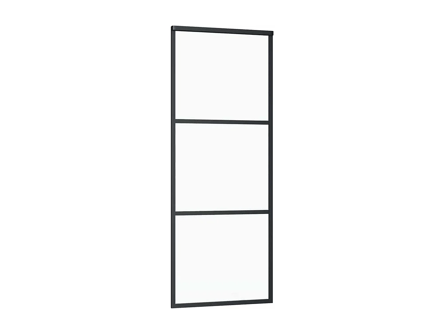 Schuifdeurbeslagset zwart 76x205 cm ESG-glas