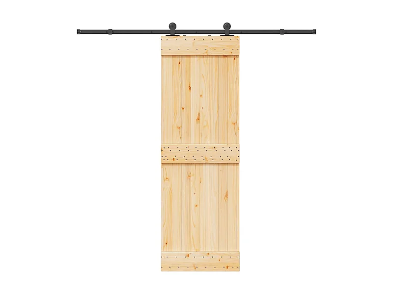 Porte coulissante et kit de quincaillerie 70x210 cm pin massif