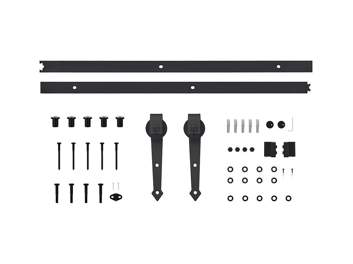 Puerta corredera con kit de herrajes 80x210cm Pino macizo