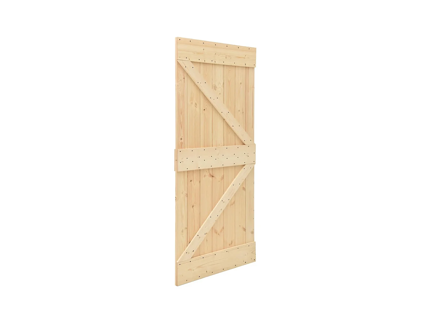 Puerta corredera con kit de herrajes 80x210cm Pino macizo