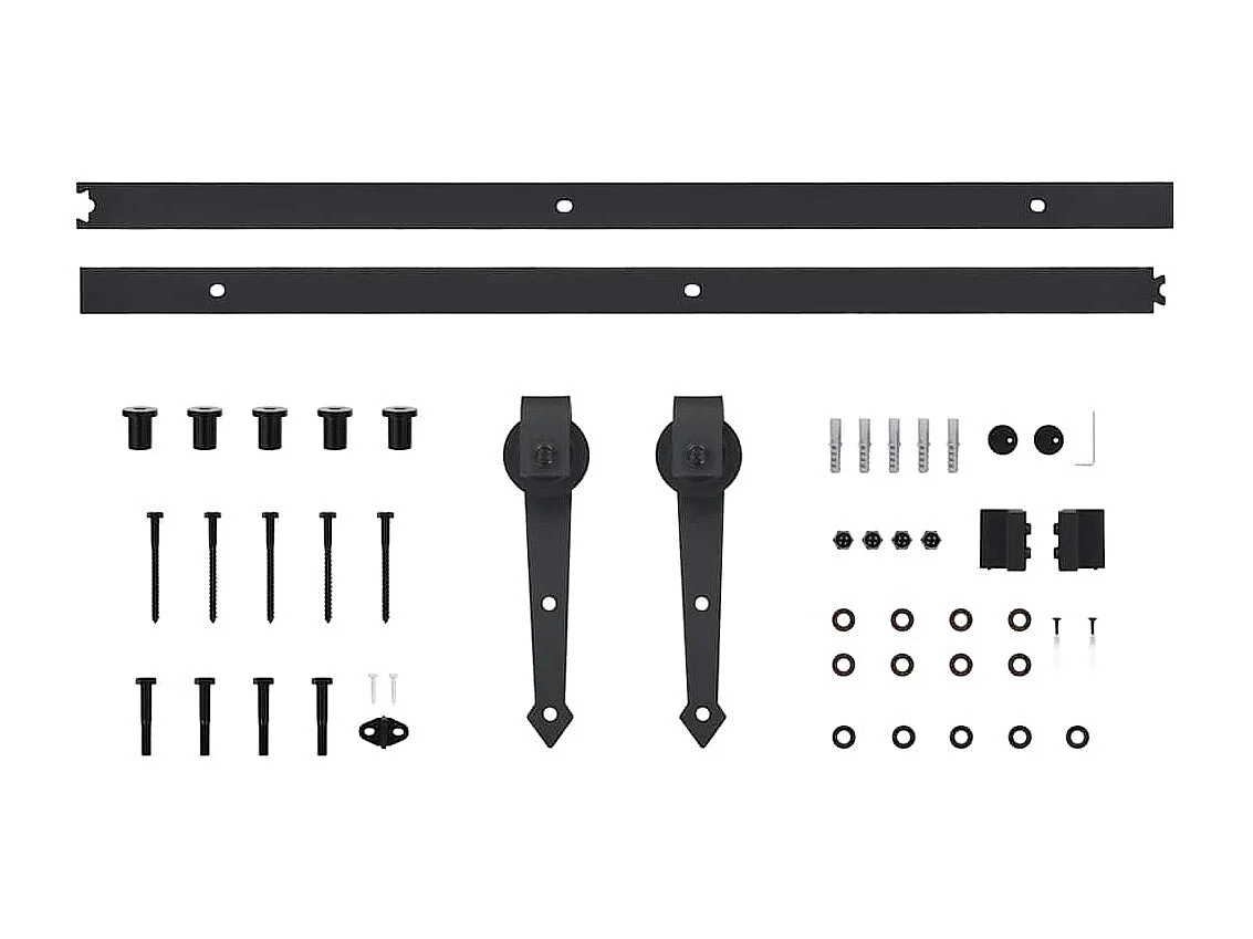 Porte coulissante avec kit de quincaillerie 80x210cm Pin massif