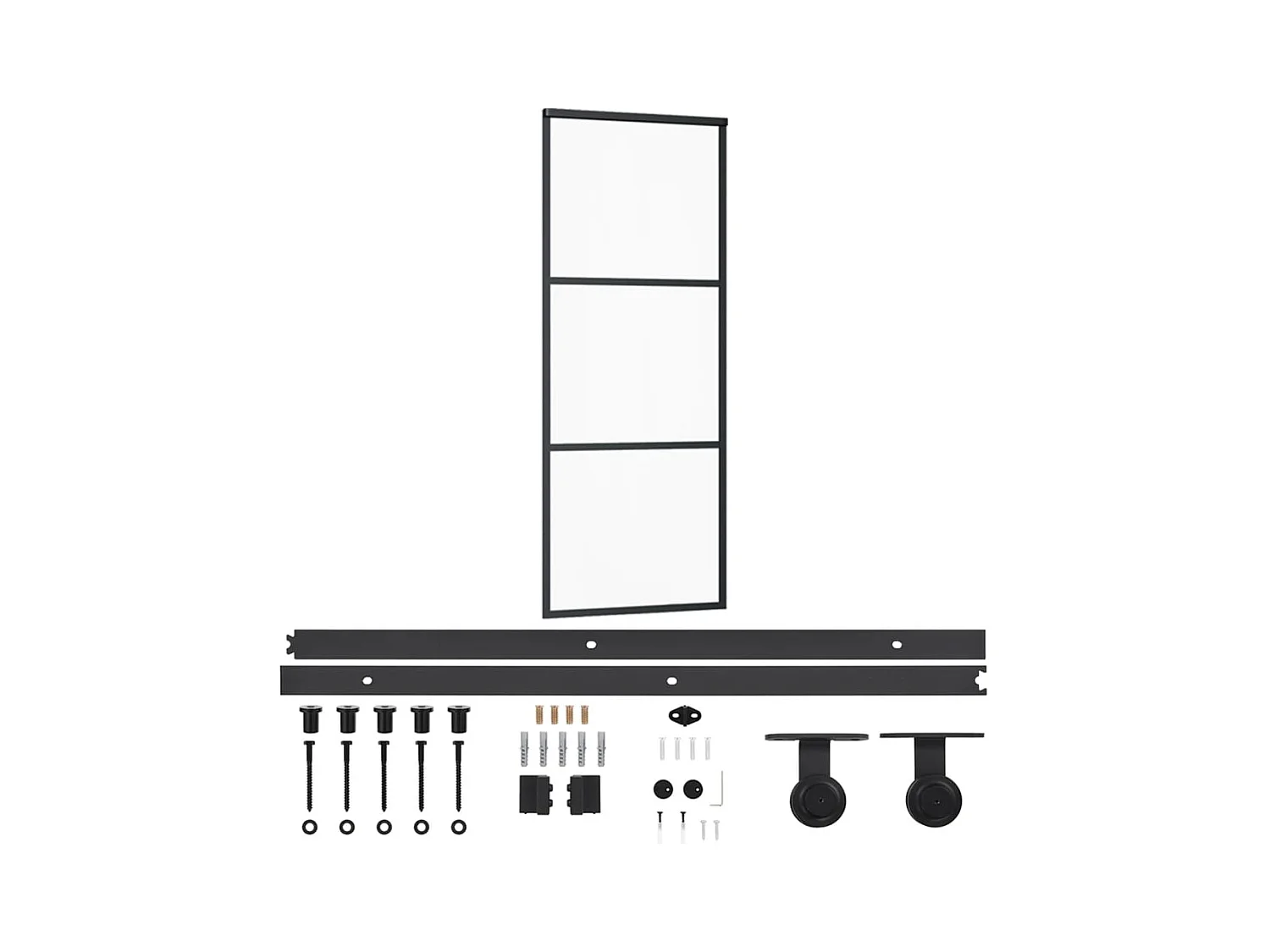 Porta scorrevole e ferramenta ESG Vetro/Alluminio 76x205cm